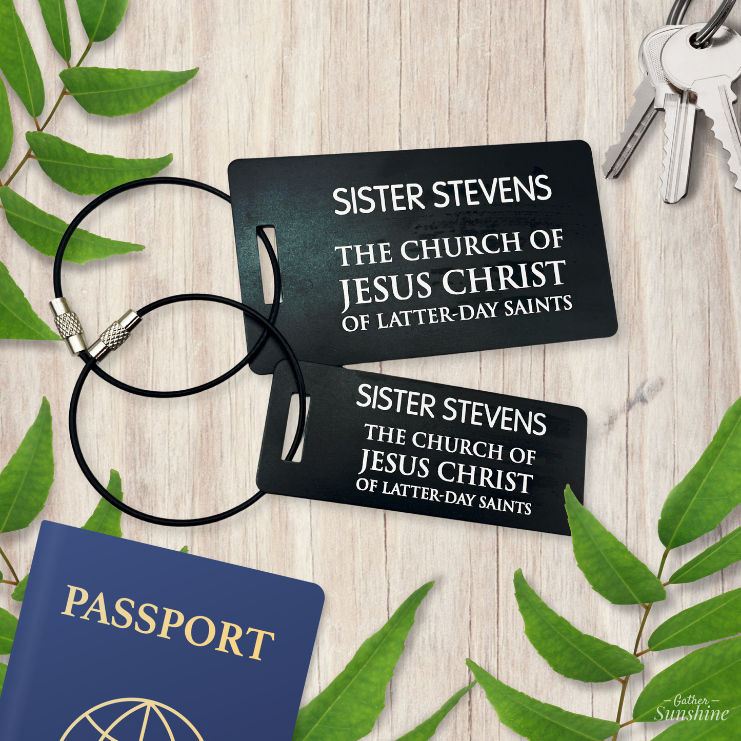 Missionary Luggage Tag English Set in English – Large & Small Matching Tags