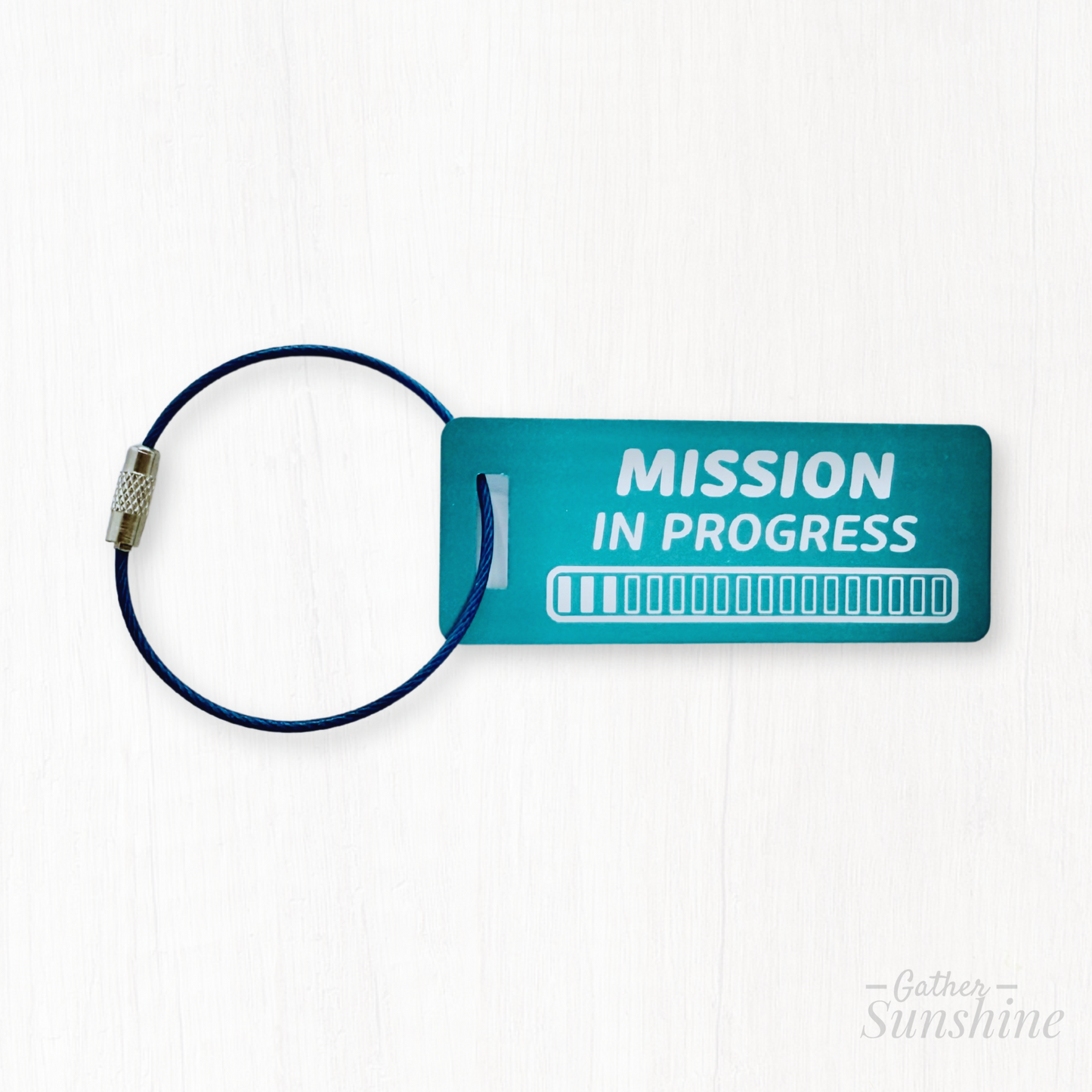 Mission In Progress - Small Engraved Luggage Tag for LDS Missionaries (18-Month Tracker)