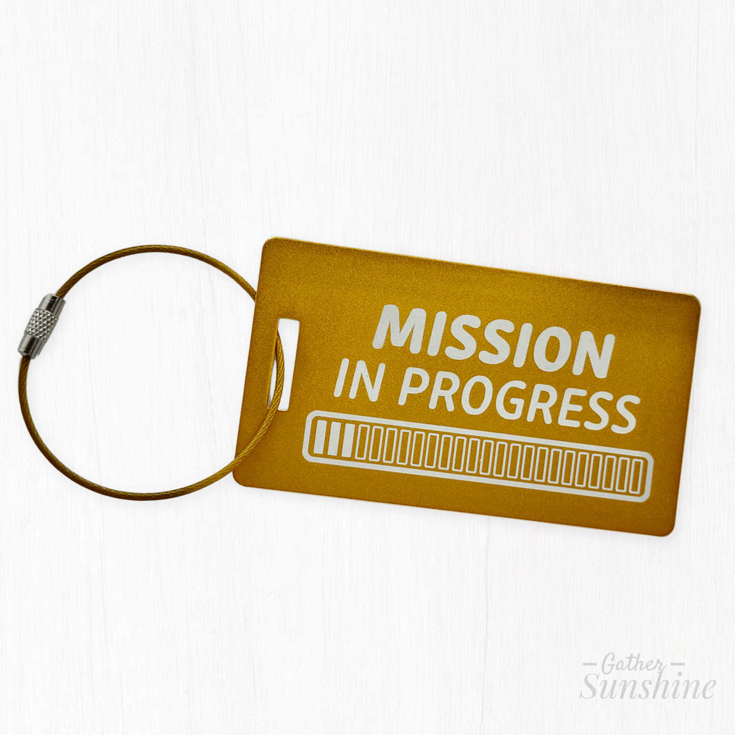 Mission In Progress Large Luggage Tag – 24-Month Personalized LDS Mission Tag for Elders or Couples | Durable Metal Travel Gift