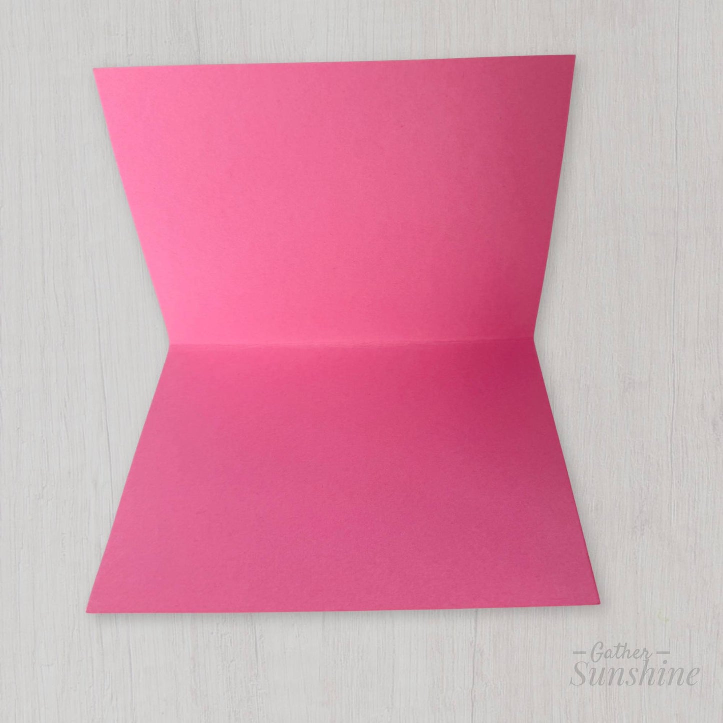 Birthday greeting card blank pink inside by Gather Sunshine