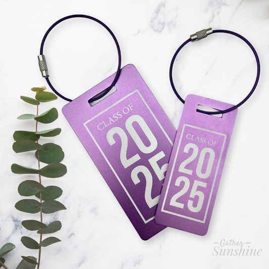 Grad - Class of 2025 Matching Luggage Tag Set – Large & Small C