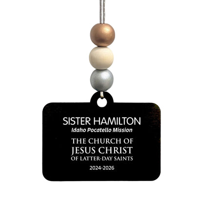 Bead option C on the English missionary name tag ornament: bronze, natural and silver beads.