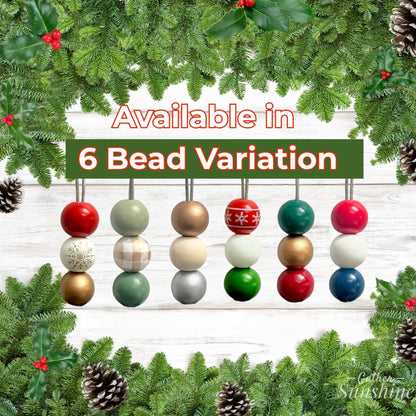Six bead color combinations available for the personalized missionary name tag ornament.
