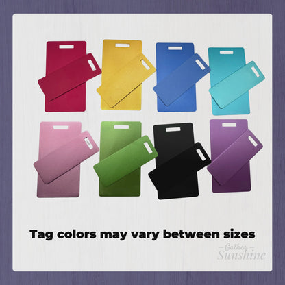 Video showing variations of colors and sizes of tags by Gather Sunshine.
